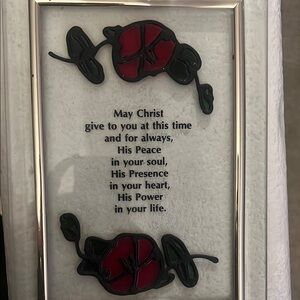Floral Stained Glass Art with Inspirational Quote